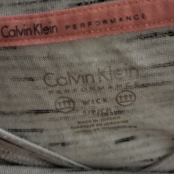 Women's Calvin Klein White and Grey Performance Tee Small - Picture 3 of 3